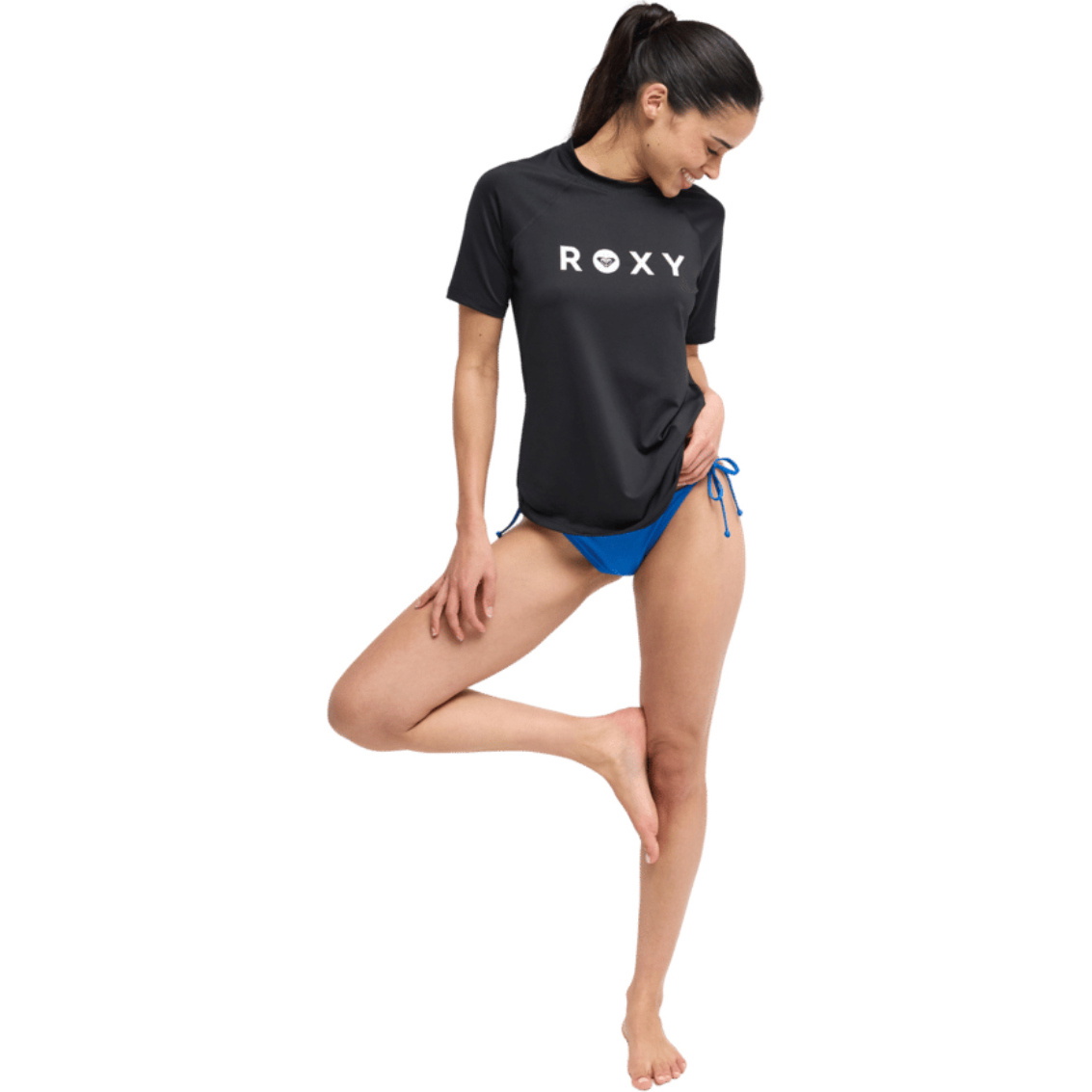 2026 Roxy Womens Essential Short Sleeve Rash Vest ERJWR03879 - Anthracite